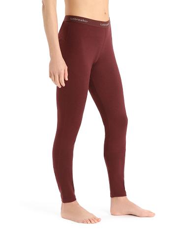 Women's Icebreaker Merino 200 Oasis Thermal Leggings Base Layers Espresso | CA 1031NWYB